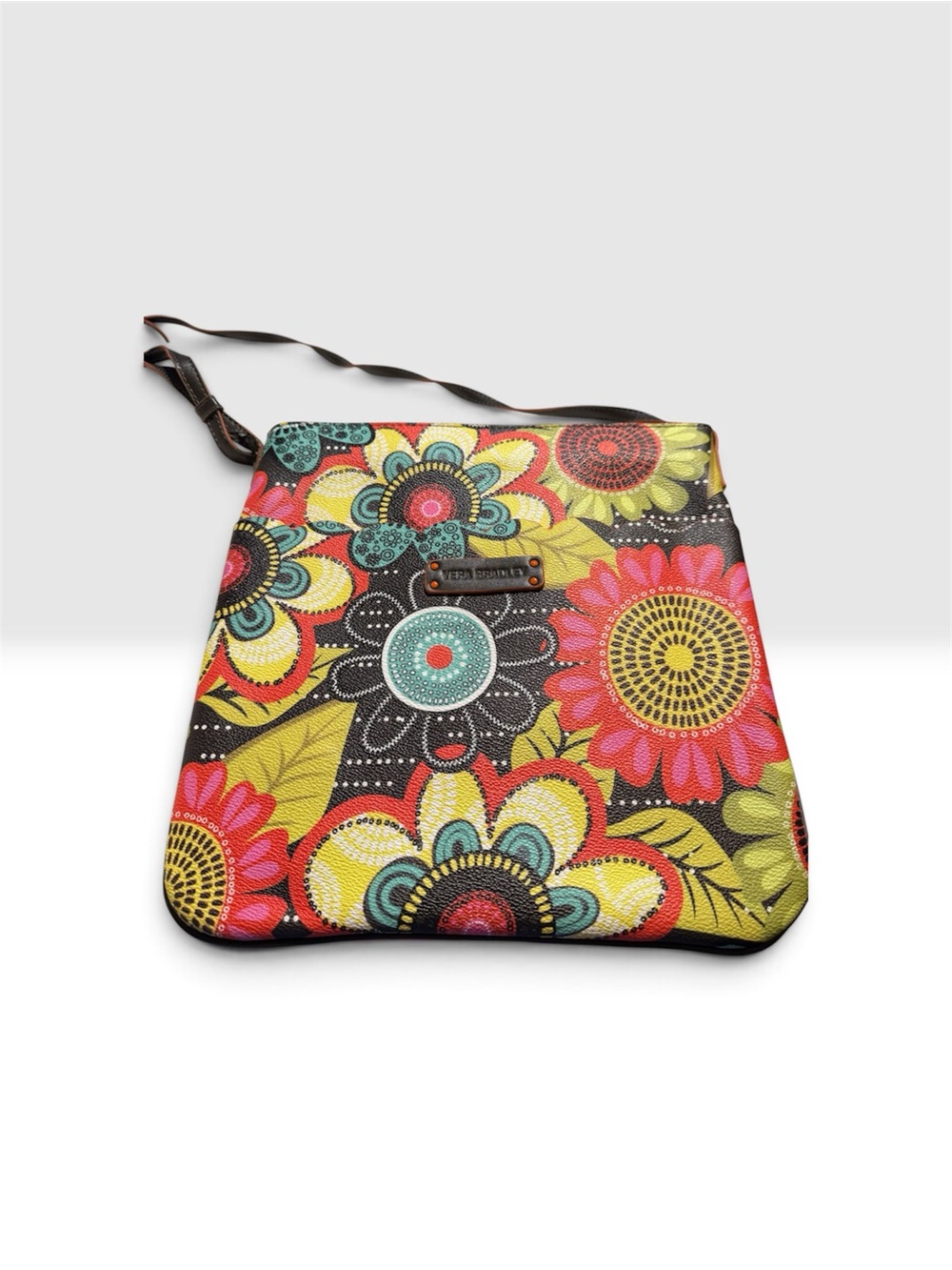 Vera Bradley Floral Wristlet Crossbody - Black, Pink, Yellow, Teal